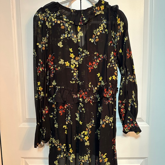 Anthropologie Black Pleated Tunic with Mandarin Collar - Picture 4 of 5